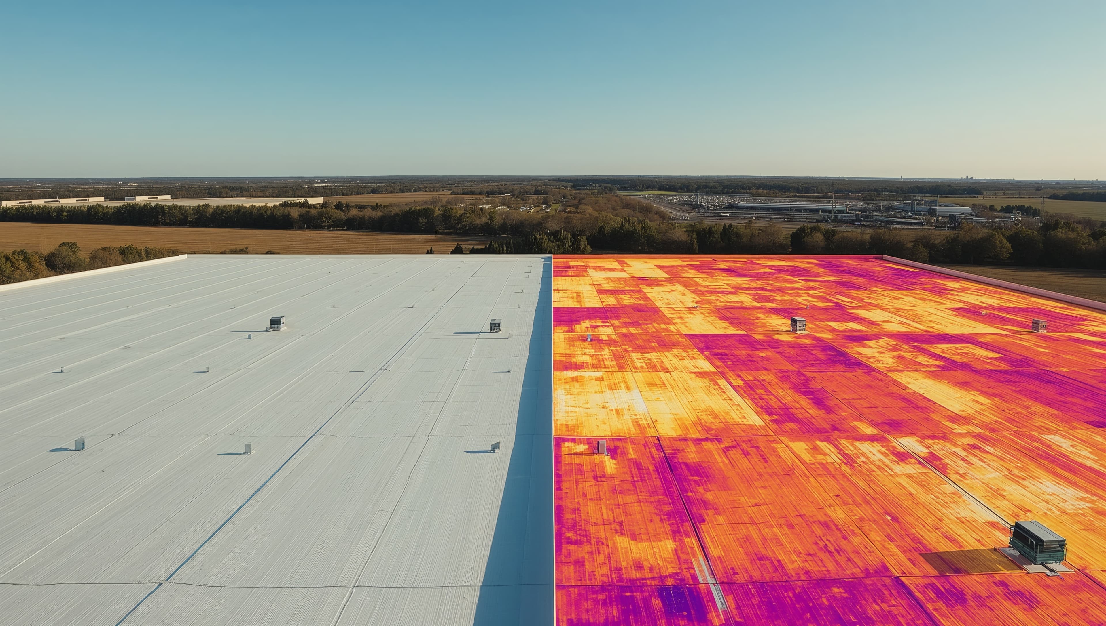 Aerial diagnostics of a flat roof by drone